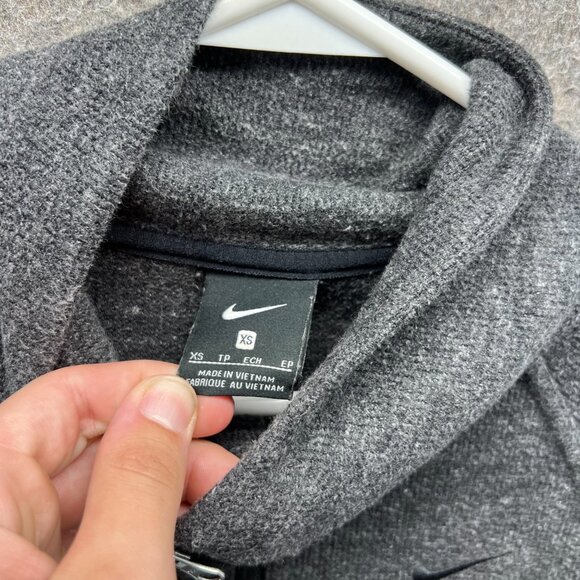 Nike Sweatshirt Womens XS Gray 1/4 Zip Pullover Funnel Neck Knit Fleece Jacket - Picture 4 of 12
